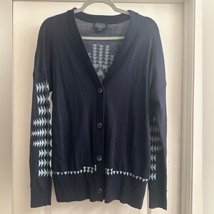 Pendleton Navy Cardigan with Light Blue design